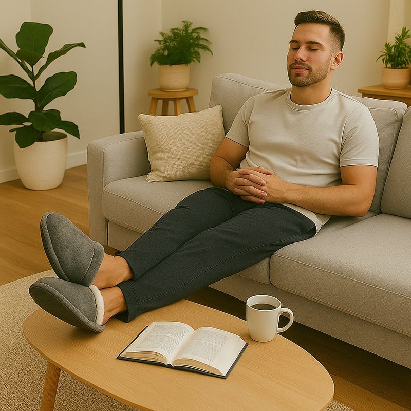 Pantufla Gris para Caballero Talla 41/42