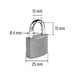 Candado Convencional Gancho de Latón 25 Mm