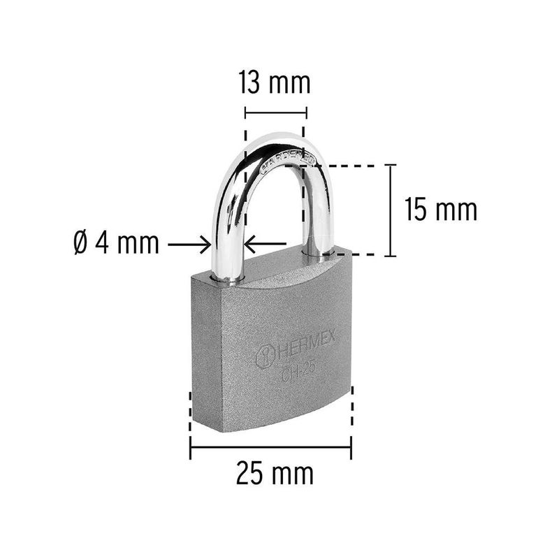 Candado Convencional Gancho de Latón 25 Mm