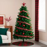 Listón Navideño Escocés de 2.5 plg x 10 yardas Color Rojo y Verde