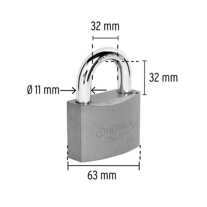 Candado Convencional Gancho de Latón 63 Mm