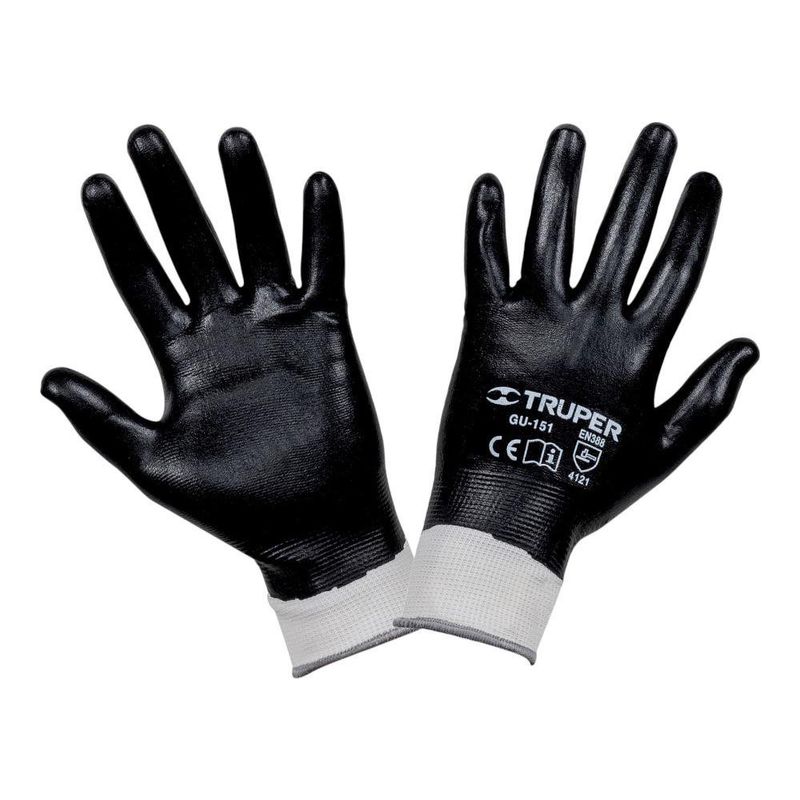 Guantes de Poliéster con Recubrimiento de Nitrilo Talla S
