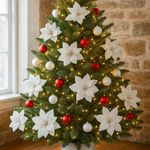 Flor Decorativa Pascua Blanca 26Cm