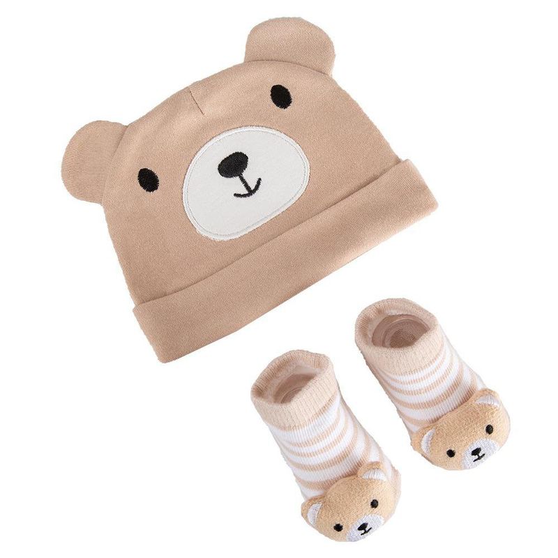Gorro y Calcetas Oso Café 2 Pzas