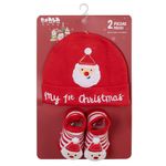 Set Gorro y Escarpines Mi Primera Navidad
