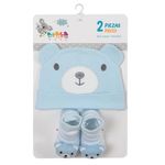 Gorro y Calcetas Oso Celeste 2 Pzas