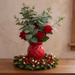 Ramo con Hojas Brillantes Verdes 50 Cm