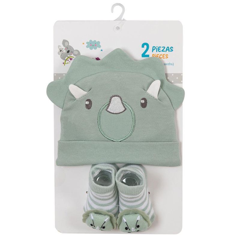 Gorro y Calcetas Dinosaurio 2 Pzas