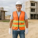 Chaleco de Seguridad con Cinta de Alta Visibilidad 3/4 plg Naranja