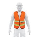 Chaleco de Seguridad con Cinta de Alta Visibilidad 3/4 plg Naranja