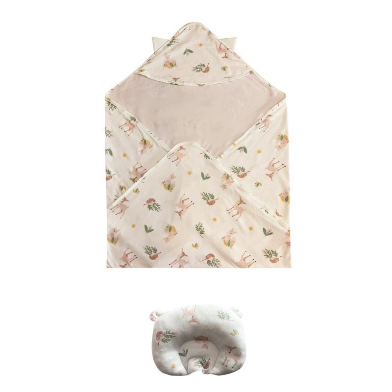 Set Frazada y Soporte Venado Rosa