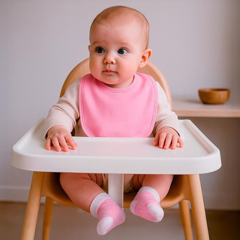 Set Baberos y Calcetas Elefante Rosa 5 Pzas