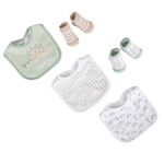 Set Baberos y Calcetas Dinosaurio 5 Pzas