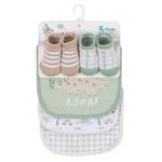 Set Baberos y Calcetas Dinosaurio 5 Pzas