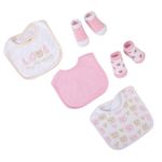 Set Baberos y Calcetas Love Rosa 5 Pzas