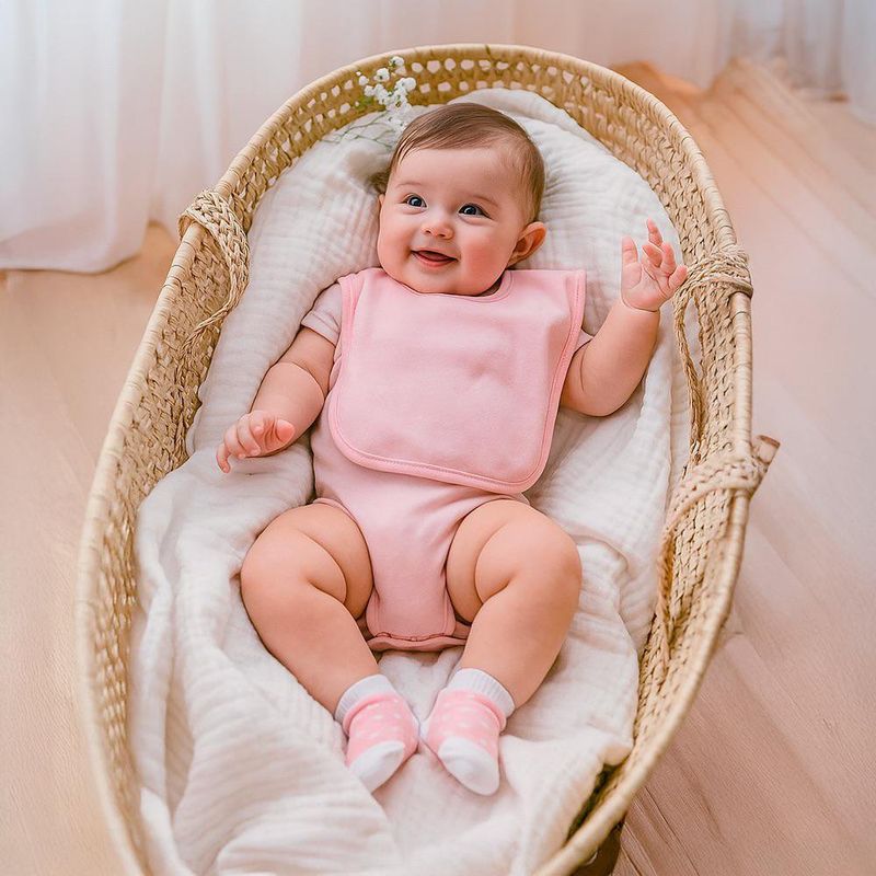 Set Baberos y Calcetas Love Rosa 5 Pzas