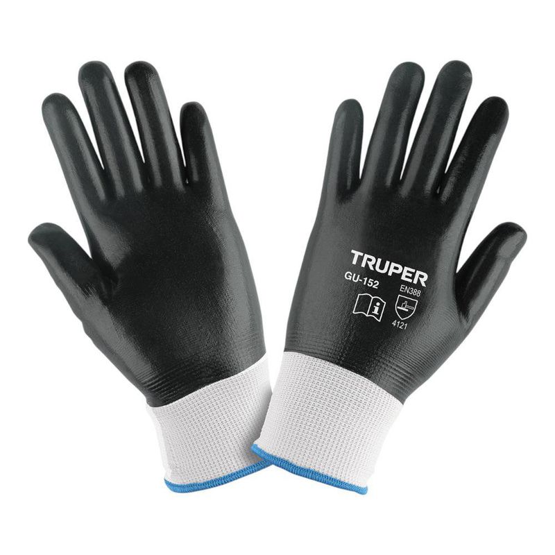 Guantes de Poliéster con Recubrimiento de Nitrilo Talla M