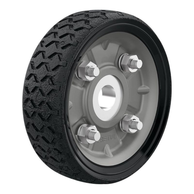 Rueda para Carretilla Un Balero 4.5 Plg de Hule