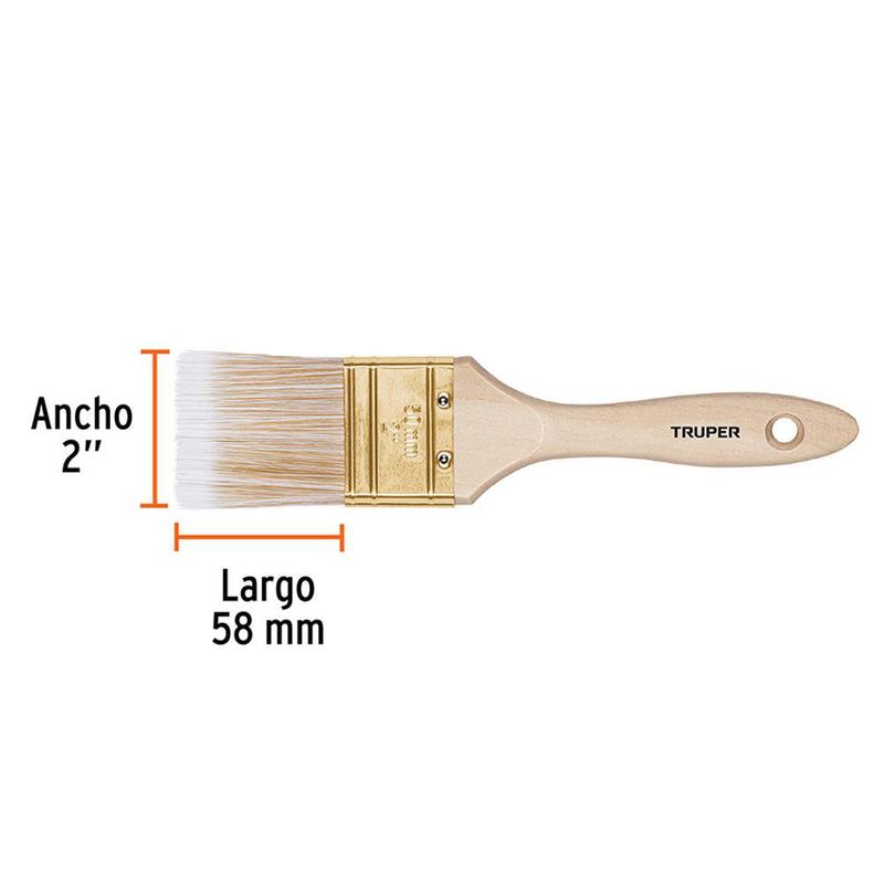 Brocha de Cerdas Sintéticas 2 Plg Mango Madera