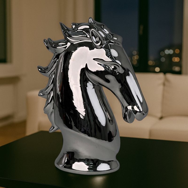 Figura Decorativa Cabeza de Caballo Metálica