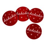 Set de 4 Portavasos Diseño Navideño HoHoHo