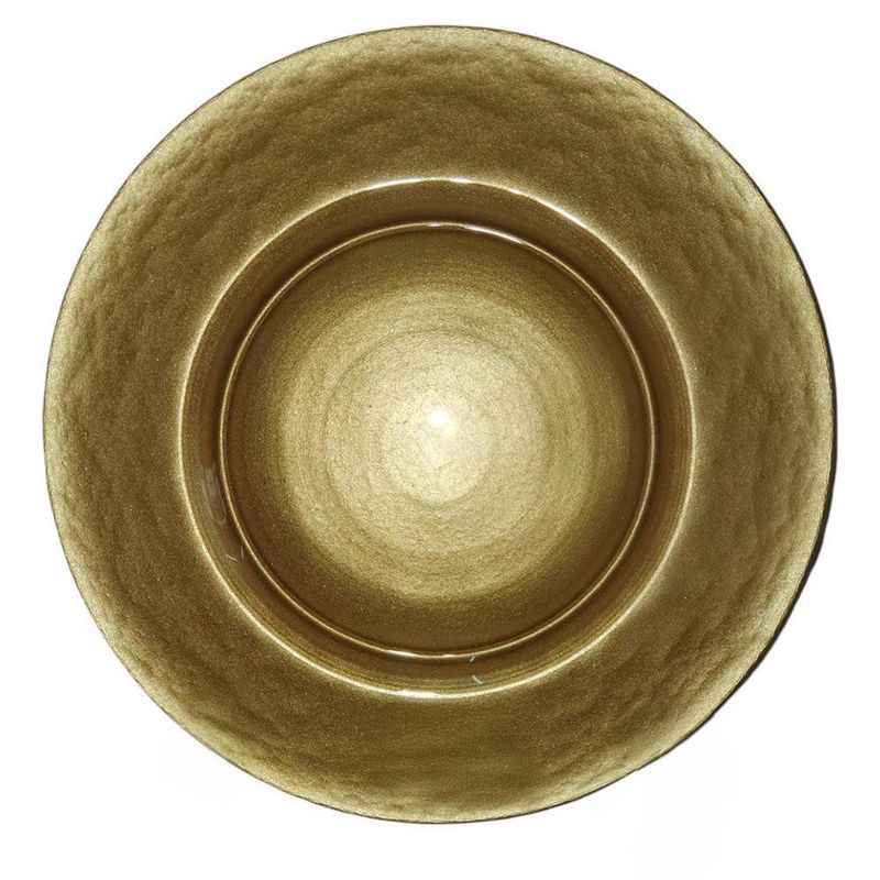 Plato Base Vidrio Dorado 33Cm