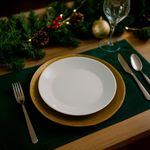 Plato Base Vidrio Dorado 33Cm