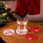 Set de 4 Portavasos Navideños Ho Ho