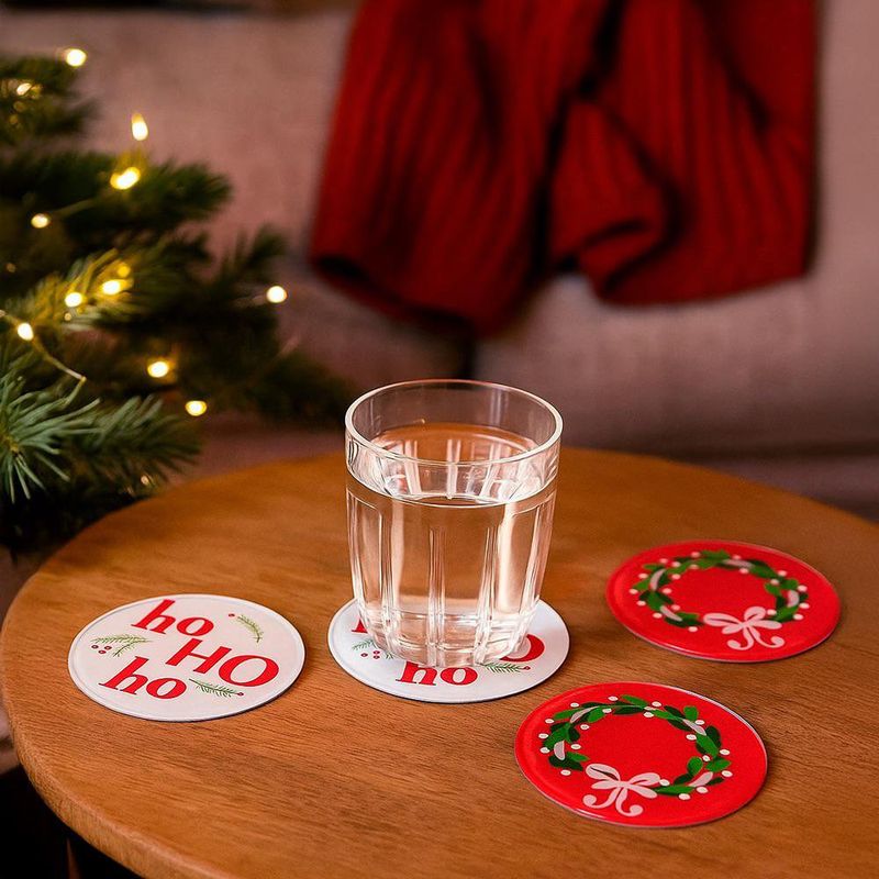 Set de 4 Portavasos Navideños Ho Ho