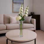 Florero de Vidrio Cilíndrico Alto Transparente