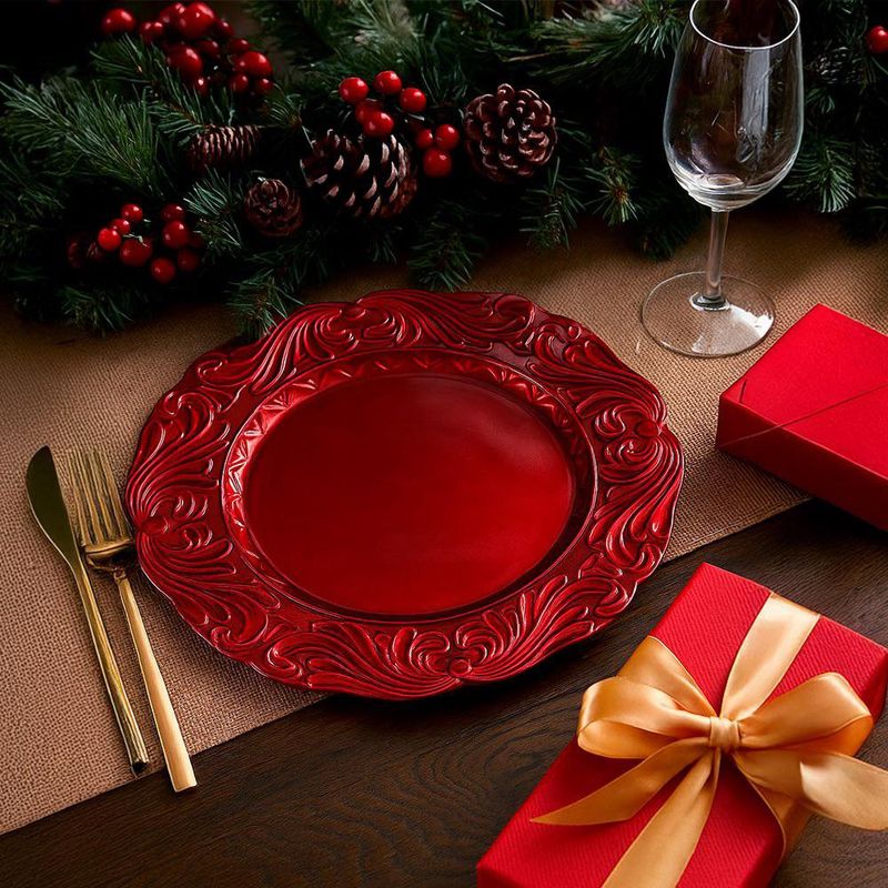 Plato Base Rojo 33 Cm