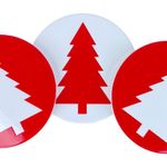 Set de 4 Portavasos Diseño con Árbol Rojo y Blanco