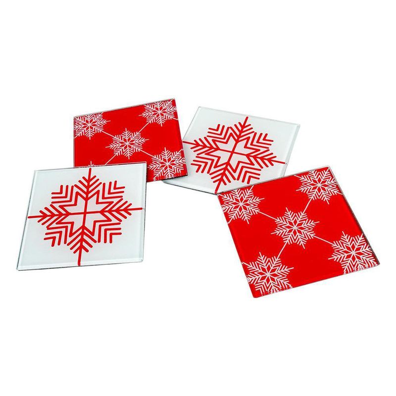 Set de 5 Portavasos Cuadrados Copos Navideños