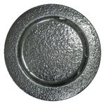 Plato Base Vidrio Plateado 34Cm