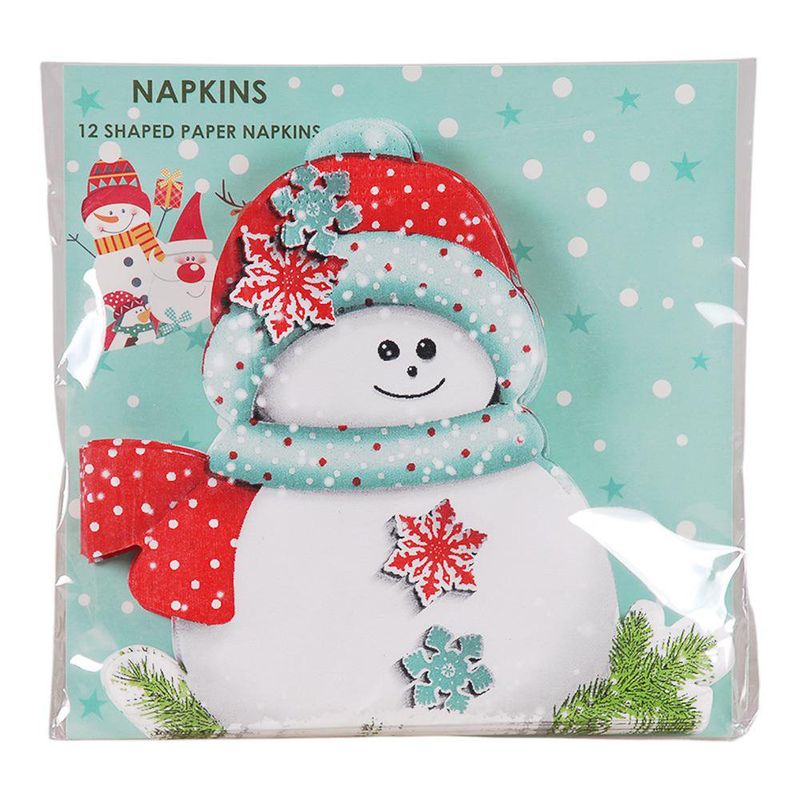 Set 12 Servilletas Snowman 32x30 Cm