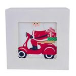 Set de 4 Portavasos Diseño Santa en Motoneta y Avioneta