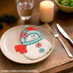 Set 12 Servilletas Snowman 32x30 Cm