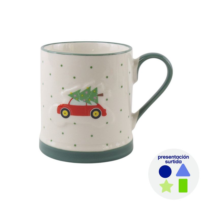 Pocillo con Relieve Navidad Diseños Surtidos