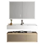 Vanity LED 3 Pzas Café y Blanco 100X50X35 Cm