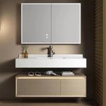 Vanity LED 3 Pzas Café y Blanco 100X50X35 Cm