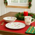 Vajilla Navideña de 12 Piezas con Diseño Floral