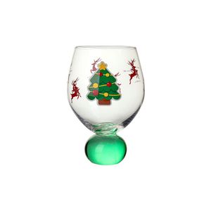 Set de 2 Vasos de Cristal con Diseño Árbol  Navideño 19.6 Oz