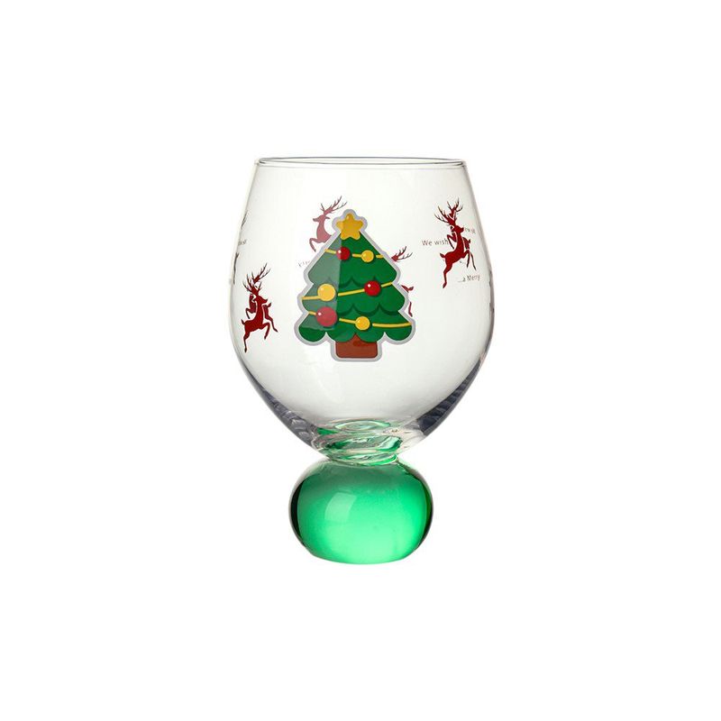 Set de 2 Vasos de Cristal con Diseño Árbol  Navideño 19.6Oz
