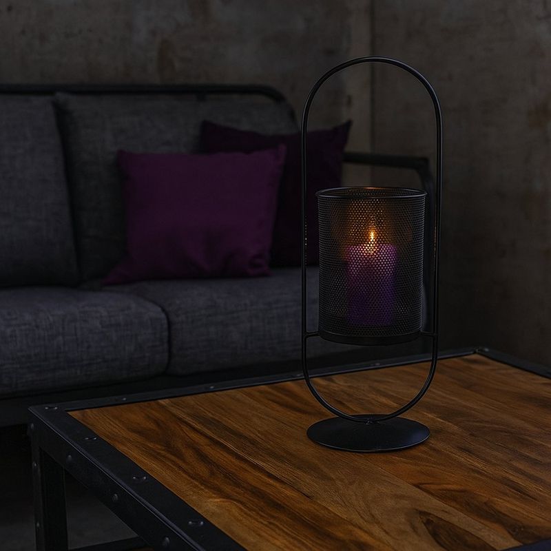 Candelero Colgante de Metal Negro