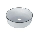 Lavamanos de Sobreponer de Color Blanco con Negro