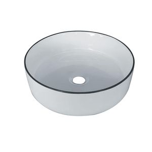 Lavamanos de Sobreponer de Color Blanco con Negro