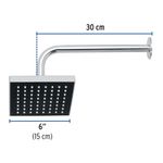 Regadera Cuadrada ABS Cromo con Brazo 6 Plg