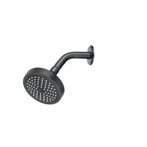 Regadera Fija Redonda con Brazo y Chapetón Basic Negro 4.25 Plg