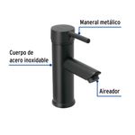 Grifo Monomando para Lavamanos Tubig Cuello Bajo Negro