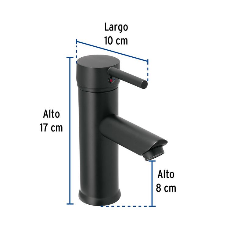 Grifo Monomando para Lavamanos Tubig Cuello Bajo Negro